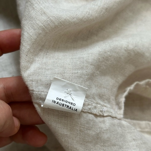 100% linen 3/4 sleeve button down shirt - Picture 6 of 11